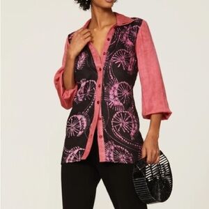 Kahindo Pink and Black Women's Top